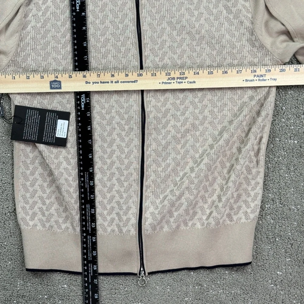 Mens Mulberry Silk Peruvian Cotton Full Zip Sweater Jacket Size M NWT